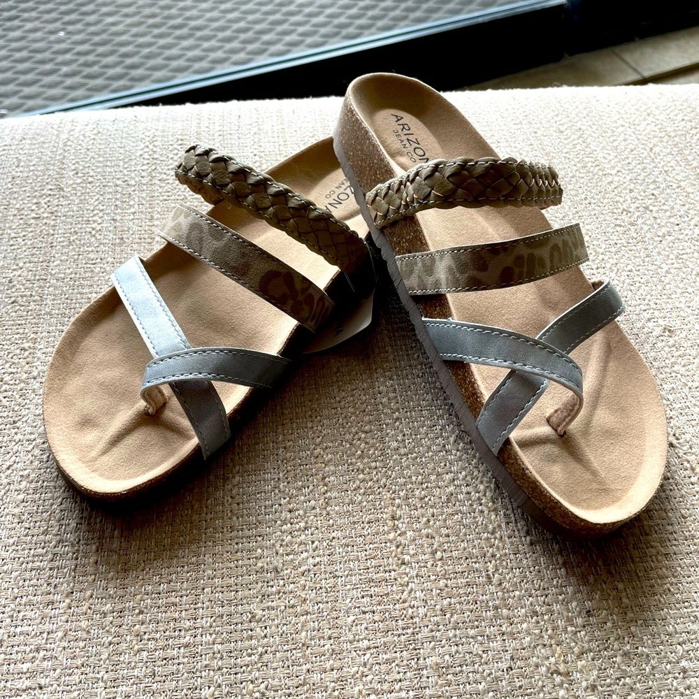 Arizona Fabian Leopard Sandals, size 7